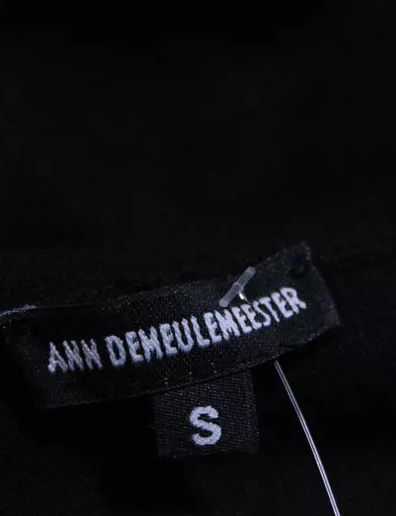 Ann Demeulemeester Belgium. Black Cowl Neck Open Front Cardigan Sweater Top