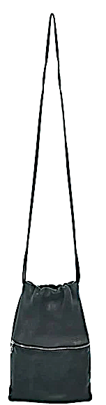 Aeta JAPAN. BLACK LAMBSKIN LUXURY SHOULDER BAG - POUCHETTE LONG SHOULDER STRAP Shoulder Bag