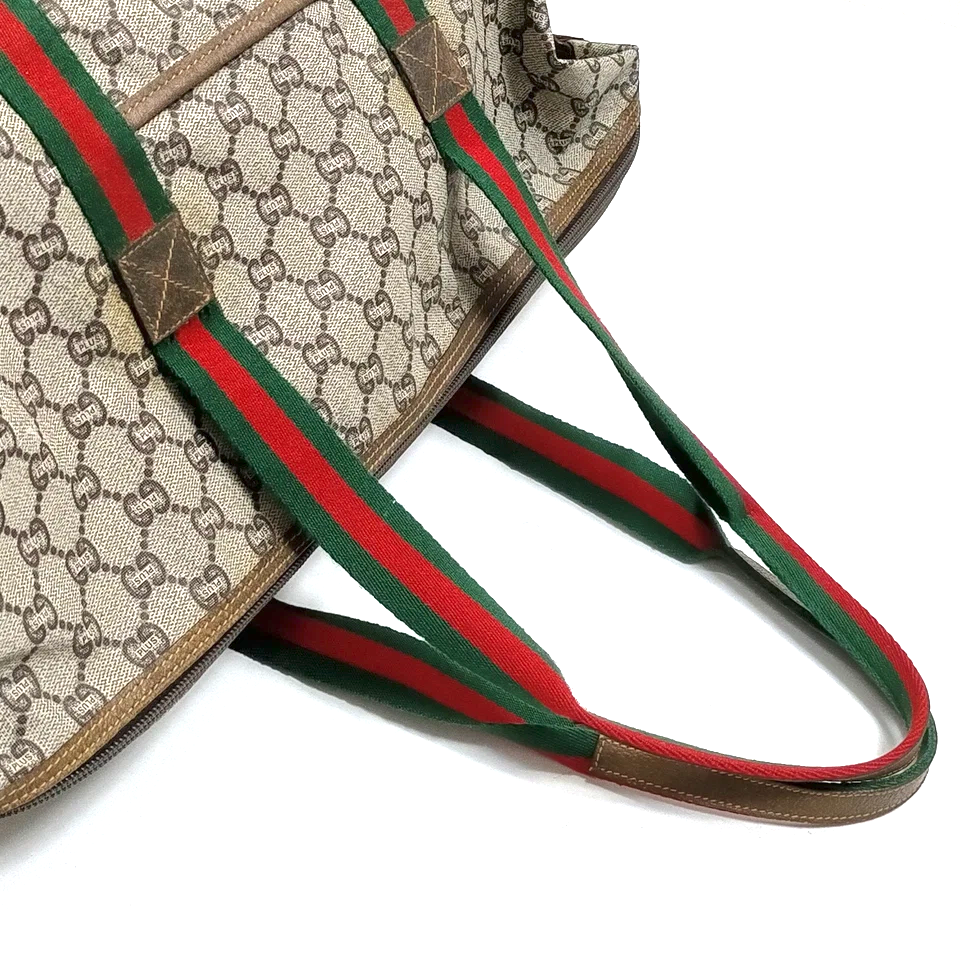 GUCCI italy. PLUS JUMBO XXL Brown Boston Bag Sherry Line Travel Shoulder Bag
