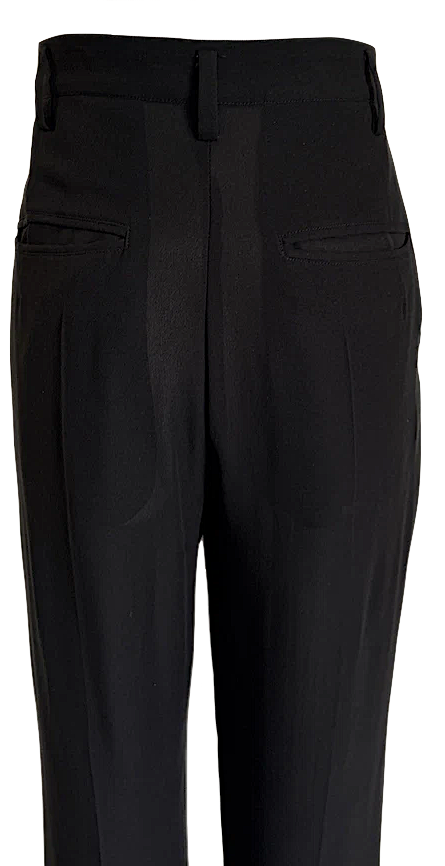 Yohji Yamamoto Japan. Black Flat Front Semi Sheer Pants