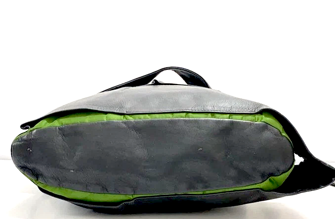 KAWA-KAWA JAPAN. Black Leather Tote Bag / Shoulder Bag
