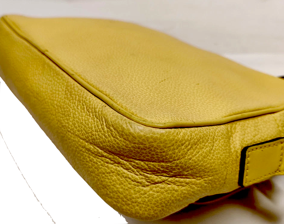 CELINE PARIS. Yellow Leather Gold Plated Hardware