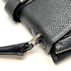 LOEWE MADRID. Black Pebbled Leather Silver Hardware Mini Shoulder Bag