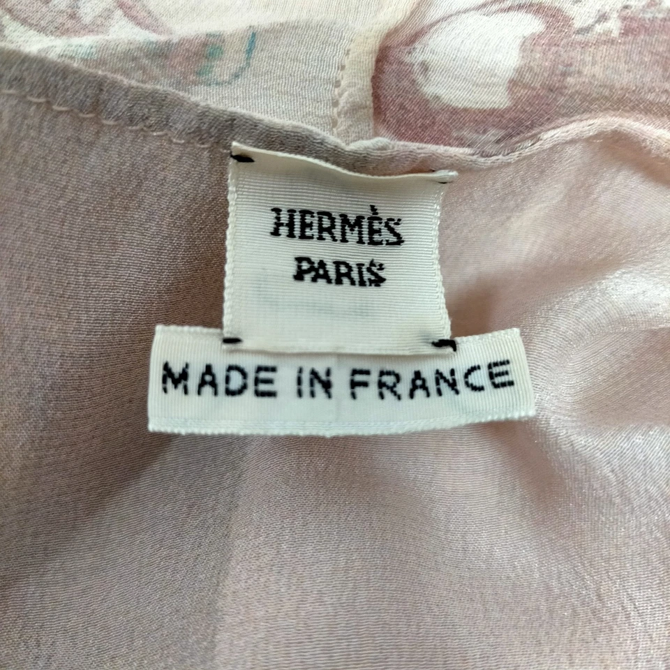 Hermes Paris. Vintage Silk Print Top/Blouse