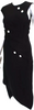 Proenza Schouler NY. Black Sleeveless Gathered Asymmetric Shift Dress