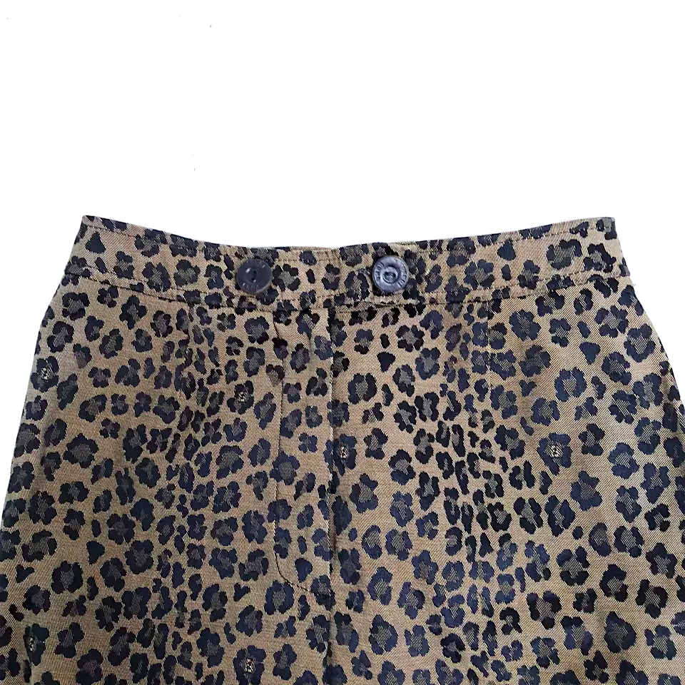 Fendi Italy. Polyester, Cotton, Special Resins Animal Print Pants