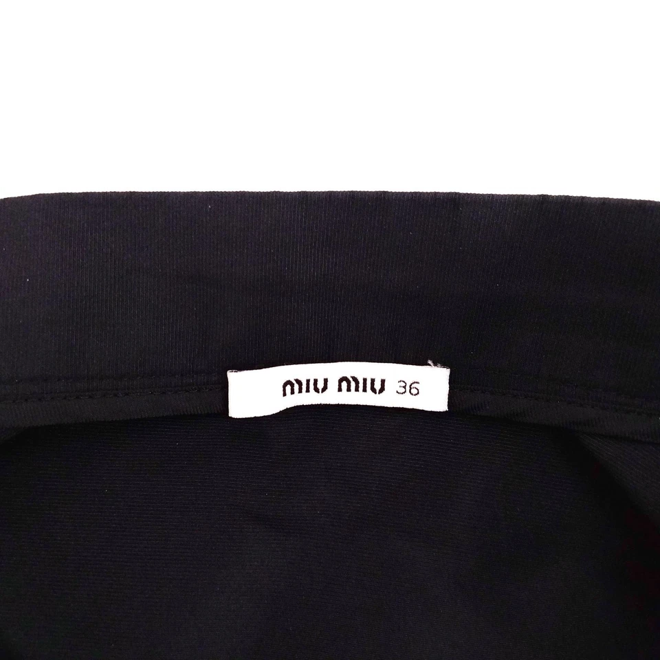 Miu Miu Italy. Black Polyester, Acetate, Nylon Front Zip Skirt