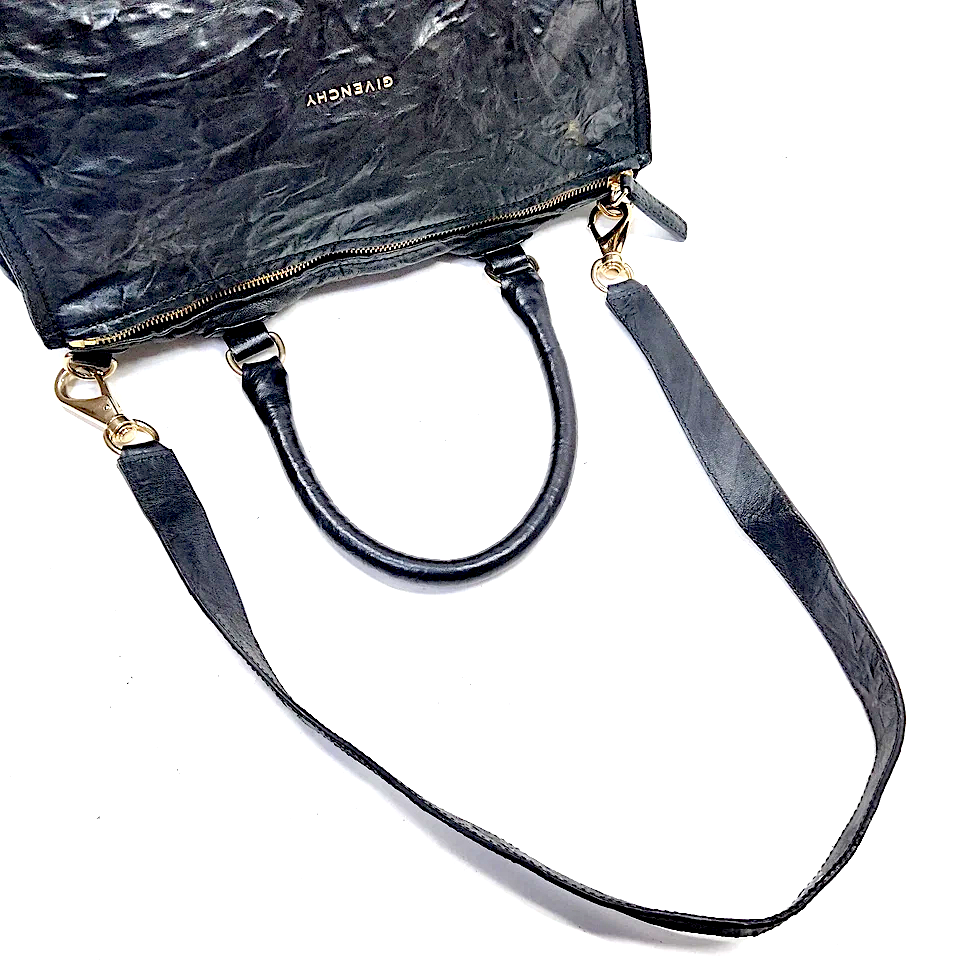 Givenchy Paris. Black Rare Unborn Calf Leather Large Shoulder Bag / Hand Bag