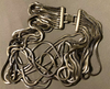 Debra Fine Yohai Artist Signed 10 Strand Silverplate Snake Chain Necklace