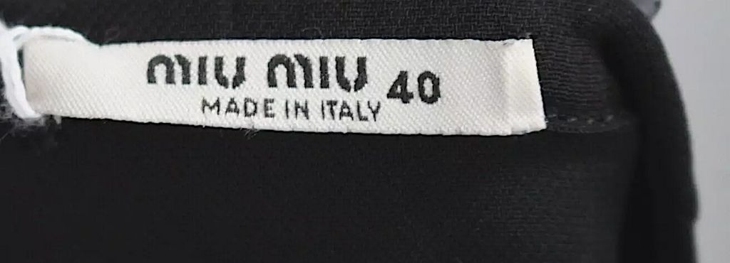 MIU MIU Italy. Black Crepe Pleated Detail Tie Neck Halter Sheath Dress