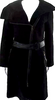 Mackage Montreal. Black Wool Ribbed Zipped Collared Belted Duster Cardigan Coat