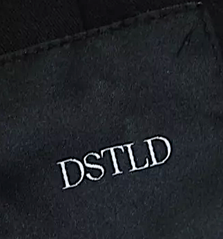 DSTLD Black Lambskin Leather High Neck Long Sleeve Zip Up Jacket