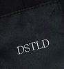 DSTLD Black Lambskin Leather High Neck Long Sleeve Zip Up Jacket