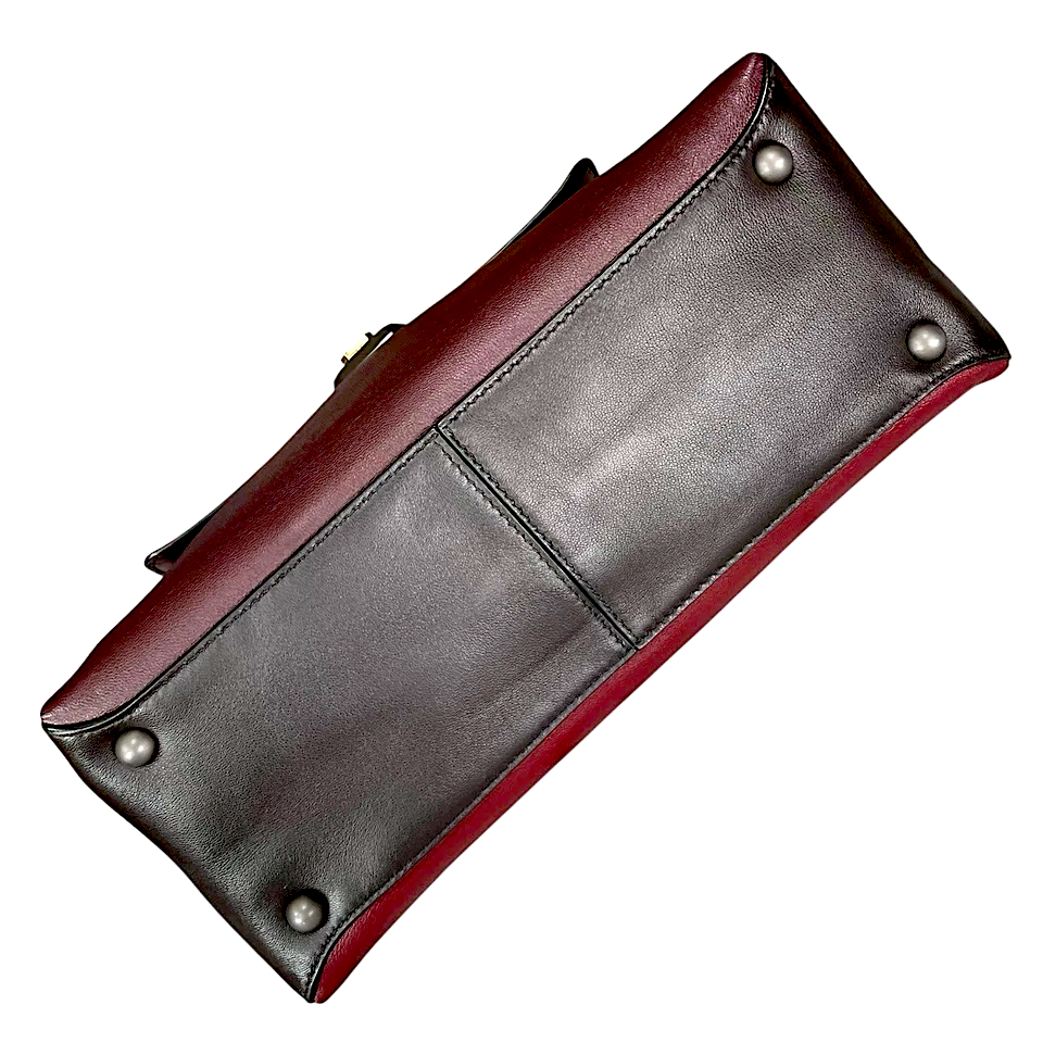 Bottega Veneta Italy. Piazza Tri-Color Leather Top Handle Woven Strap Crossbody Shoulder Bag
