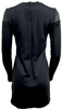 BLK DNM Stockholm/NYC. NEW W/TAG.  Black Virgin Wool Blend Long Sleeve Leather Trim Dress