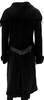EDUN UK. Black Wool Knit Collared Long Sleeve Button Up Longline Coat