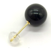 Vintage Japan. Beautiful Black Onyx Fine Jewelry 18ct Gold Stud Earrings