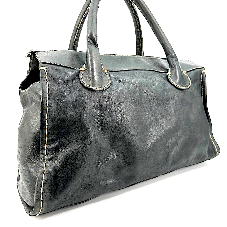 Chloe Paris. Black Leather Large Satchel Shoulderbag / Handbag