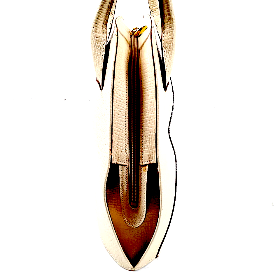 LOEWE MADRID. White Grained Leather Shoulder Bag