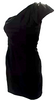 Valentino Garavani Italy Black Wool Techno Couture Womens Short Sleeves One Shoulder Dress