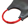 Gucci Italy. Black Leather Red Bamboo Handle Shoulder Bag