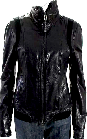 Maison Margiela Paris. Black Wool Blend Snap Front Jacket