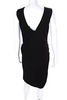 Gucci Italy. Black Viscose Crew Neck Embellished Drape Sleeveless Bodycon Dress