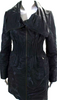 Prada Italy. Black Cowl Neck Full Zip Long Sleeve Coat Jacket