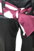 Chloe Paris. Black High Rise Grosgrain Belt Pleated Dress Pants