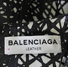 Balenciaga Paris. Black/White Back Zip Crew Neck Abstract Leather Dress