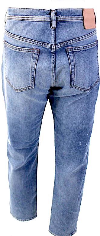 ACNE Studios Sweden. Blue Cotton Button Up Destroyed High Rise Jeans