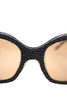 Histoire De Voir Paris.  Round Frame Black/Gold Sunglasses In Case