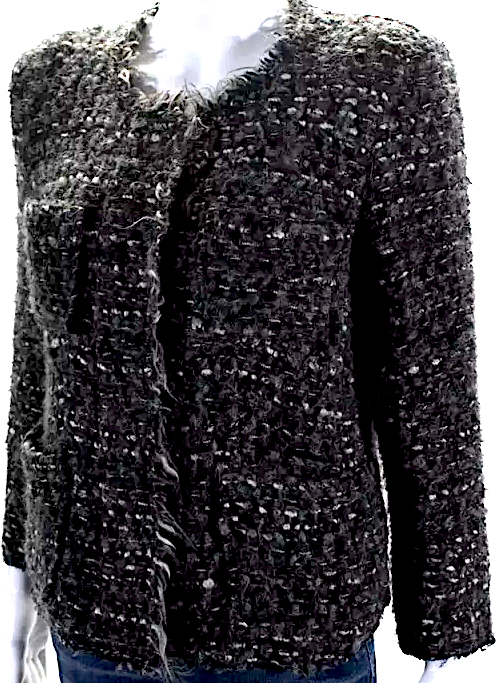 Etoile Isabel Marant Paris. Gray Wool Tweed Long Sleeve Blazer Jacket