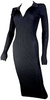 Helmut Lang New 2 4 US 40 IT XS S Black Stretch Bodycon Midi Dress