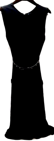 ISSEY MIYAKE JAPAN. EPOCA Black Strap Halter Design Wool Dress