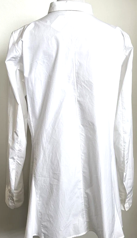 JIL SANDER 100% cotton button front tunic white shirt
