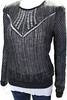 Alexander McQueen UK. Gray Wool Open Knit Long Sleeve Sweater