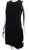 Alexander McQueen UK. McQ. BBlack Studded Crew Neck Pleated Shift Dress