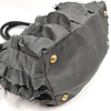 Prada Italy. Grey Tessuto Nylon Ruffle Shoulder Bag