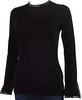 Helmut Lang NY. Back Zip Black Studded Accents Faux Leather Trim Viscose Knit Top