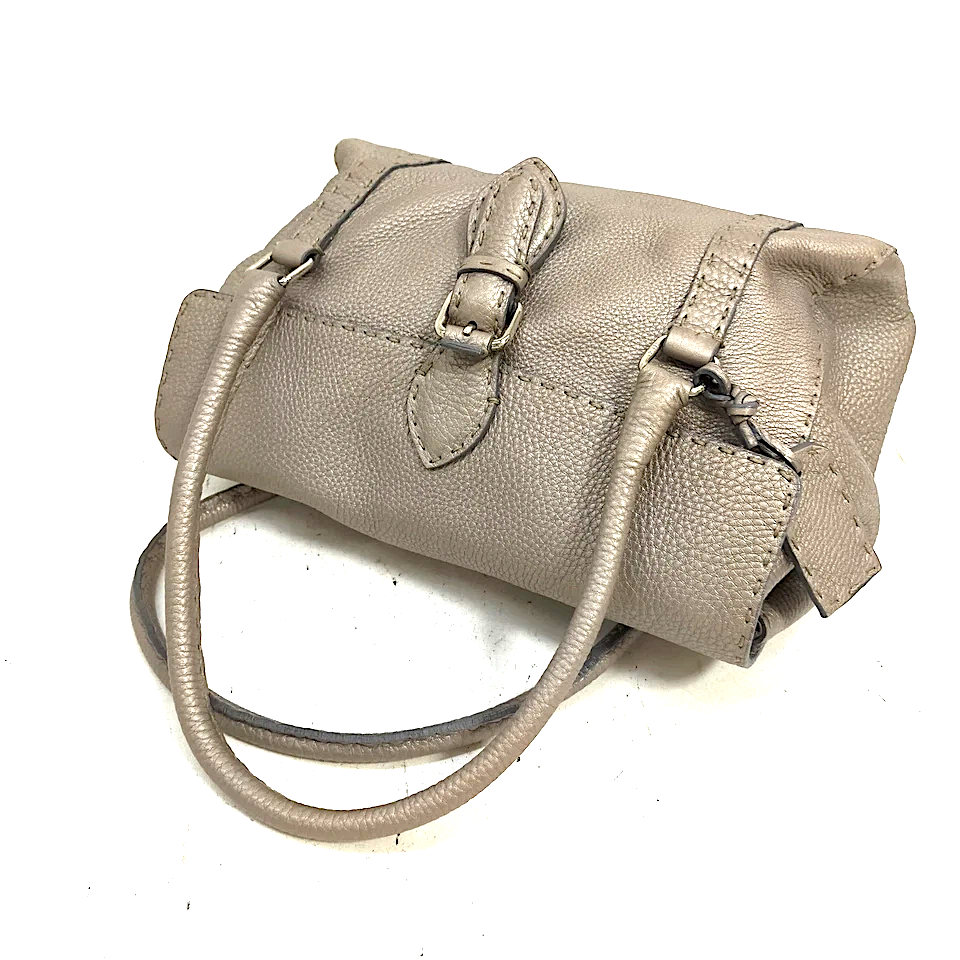 Fendi Italy. Silver Leather Hand Bag