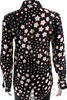 Saint Laurent Paris. Black Red Stars Print Rayon Button Down Blouse