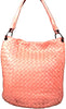 Bottega Veneta Italy. Rare Pink intrecciato Leather Bucket Hobo Style Oval Base Shoulder Bag