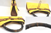 GUCCI Italy. Vintage Yellow Canvas/Leather Bamboo Tote Bag/ Shoulder Bag
