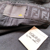 Fendi Italy. Black FF Logo Cotton, Rayon Skirt