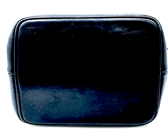 HIROFU JAPAN. Black Leather Shoulder Bag / Tote Bag