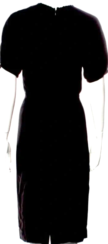 Prada ITALY. Black Cap Sleeve Midi Dress