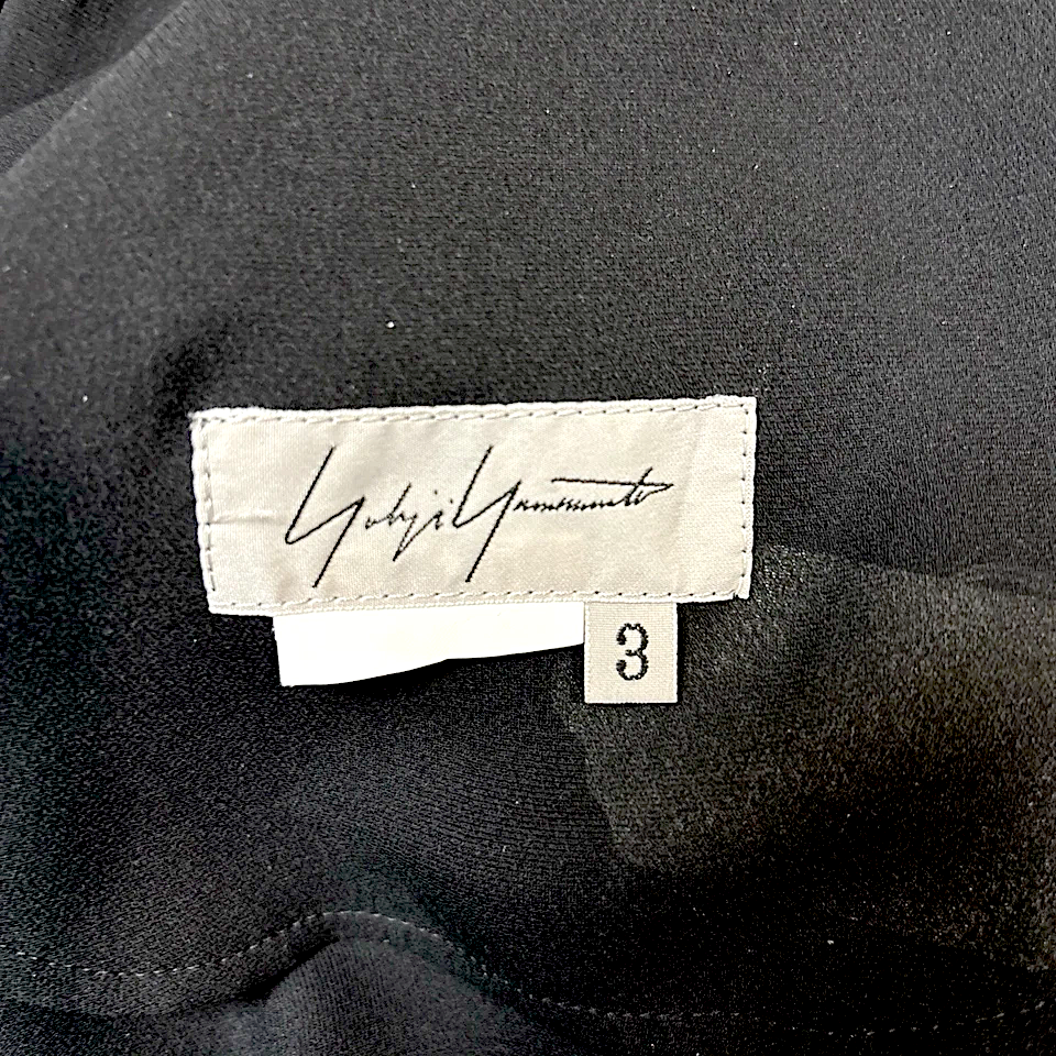 Yohji Yamamoto Japan. Black Flat Front Semi Sheer Pants