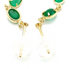 Unbraded Paris. Fine Jewelry. Emeralds 1.75ct Hallmarked, 18ct Gold Setting Dangling Vintage Earrings Pierce