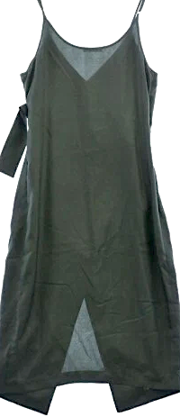 Maison Margiela MM6 Paris. Black Grey Denim Half Button Down Dress w/Back Pockets